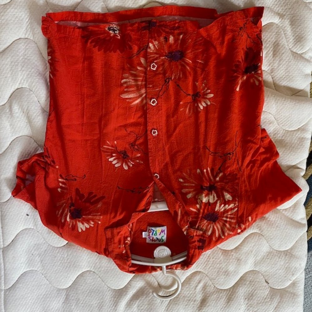 jams world top, XS, red w/print